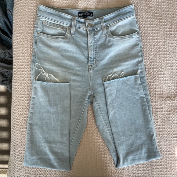 J Crew Highest Waist Light Wash Cropped Jeans - Picture 2 of 6